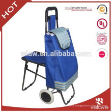 New foldable trolley shopping bag with chair